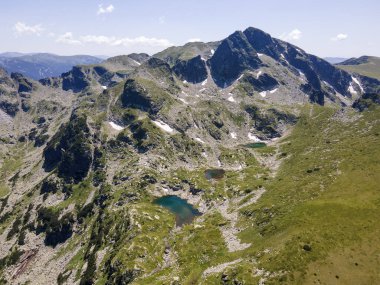 Aerial summer view of Rila Mountain near Malyovitsa peak, Bulgaria
