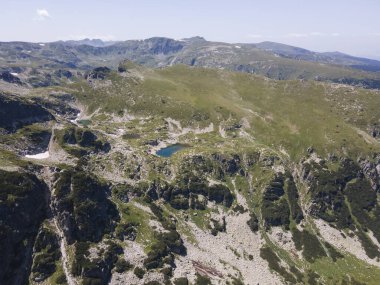 Aerial summer view of Rila Mountain near Malyovitsa peak, Bulgaria