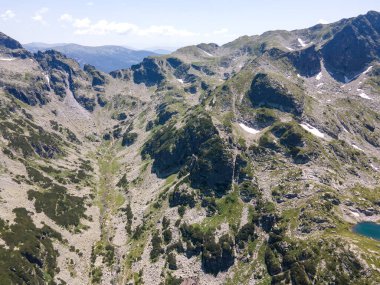 Aerial summer view of Rila Mountain near Malyovitsa peak, Bulgaria