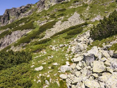 Aerial summer view of Rila Mountain near Malyovitsa peak, Bulgaria