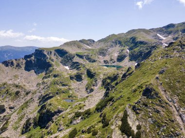 Aerial summer view of Rila Mountain near Malyovitsa peak, Bulgaria