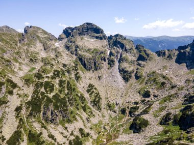 Aerial summer view of Rila Mountain near Malyovitsa peak, Bulgaria