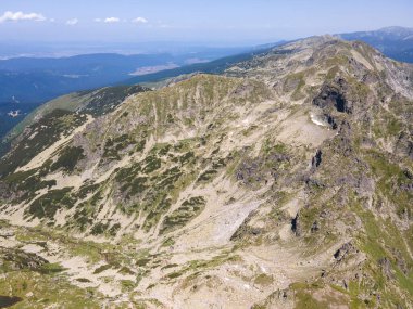 Aerial summer view of Rila Mountain near Malyovitsa peak, Bulgaria