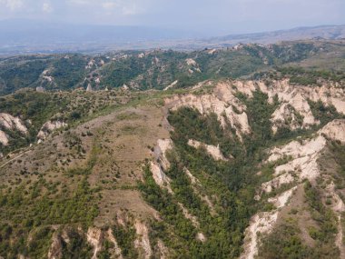 Bulgaristan 'ın Blagoevgrad bölgesinin tarihi Melnik kasabasının hava manzarası
