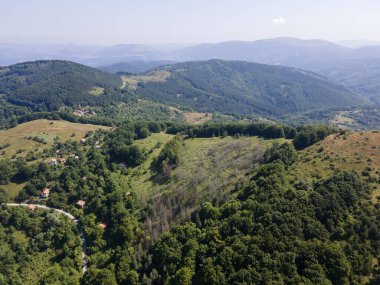 Bulgaristan 'ın Pernik Bölgesi, Kamenititsa zirvesi yakınlarındaki Erul Dağı' nın İnanılmaz Yaz Manzarası