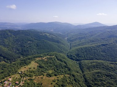 Bulgaristan 'ın Pernik Bölgesi, Kamenititsa zirvesi yakınlarındaki Erul Dağı' nın İnanılmaz Yaz Manzarası