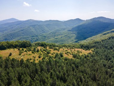 Bulgaristan 'ın Pernik Bölgesi, Kamenititsa zirvesi yakınlarındaki Erul Dağı' nın İnanılmaz Yaz Manzarası