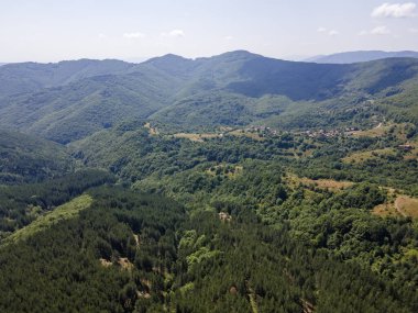 Bulgaristan 'ın Pernik Bölgesi, Kamenititsa zirvesi yakınlarındaki Erul Dağı' nın İnanılmaz Yaz Manzarası