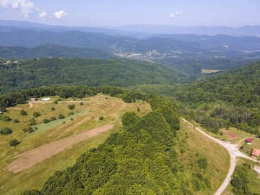 Bulgaristan 'ın Pernik Bölgesi, Kamenititsa zirvesi yakınlarındaki Erul Dağı' nın İnanılmaz Yaz Manzarası