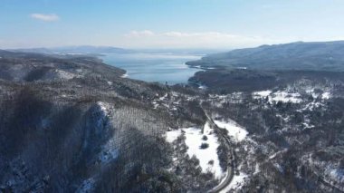 Bulgaristan 'ın Sofya kenti yakınlarındaki Iskar Barajı' nın hava manzarası