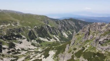 Aerial summer view of Rila Mountain near Malyovitsa peak, Bulgaria