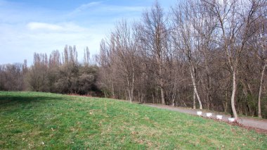 Bulgaristan 'ın Sofya kentindeki South Park' ın bahar manzarası