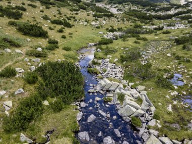 Bulgaristan 'ın Banderitsa Bölgesi yakınlarındaki Pirin Dağı' nın şaşırtıcı hava manzarası