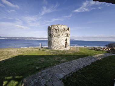 Bulgaristan 'ın Burgaz Bölgesi' nin Nessebar kentinin Büyüleyici Panoraması