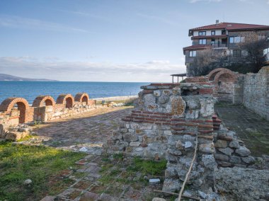 Bulgaristan 'ın Burgaz Bölgesi' nin Nessebar kentinin Büyüleyici Panoraması