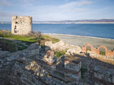 Bulgaristan 'ın Burgaz Bölgesi' nin Nessebar kentinin Büyüleyici Panoraması