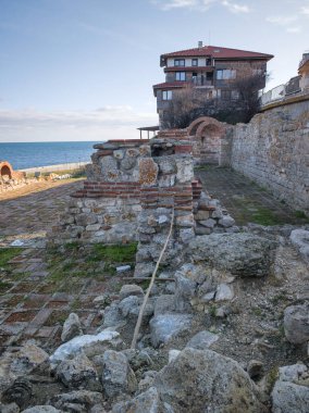 Bulgaristan 'ın Burgaz Bölgesi' nin Nessebar kentinin Büyüleyici Panoraması