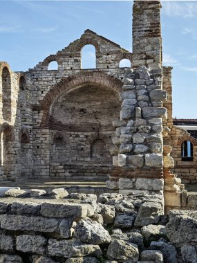 Bulgaristan 'ın Burgaz Bölgesi' nin Nessebar kentinin Büyüleyici Panoraması