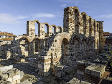 Bulgaristan 'ın Burgaz Bölgesi' nin Nessebar kentinin Büyüleyici Panoraması
