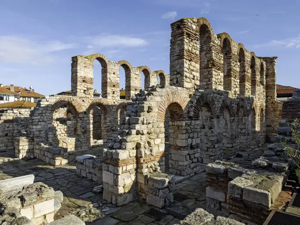 Bulgaristan 'ın Burgaz Bölgesi' nin Nessebar kentinin Büyüleyici Panoraması