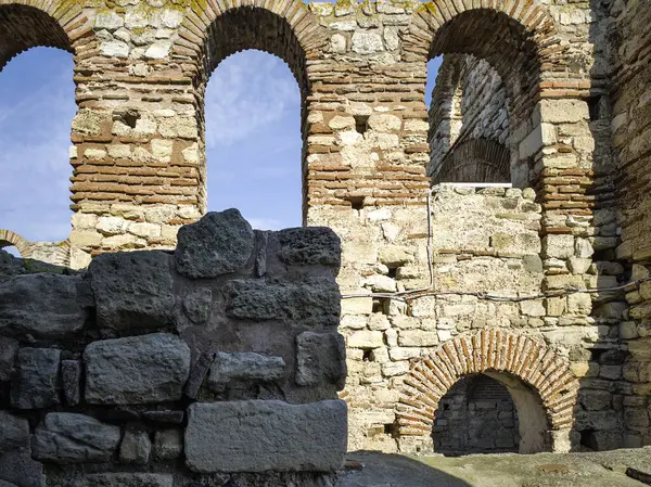 Bulgaristan 'ın Burgaz Bölgesi' nin Nessebar kentinin Büyüleyici Panoraması