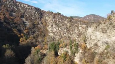 Koprinka Reservoir, Stara Zagora Bölgesi, Bulgaristan 'ın Hava Günbatımı manzarası