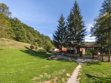 Sırbistan 'ın St. John İlahiyatçısı Ortaçağ Poganovo Manastırı' nın şaşırtıcı manzarası