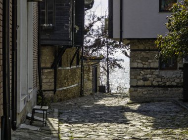 Bulgaristan 'ın Burgaz Bölgesi' nin Nessebar kentinin Büyüleyici Panoraması