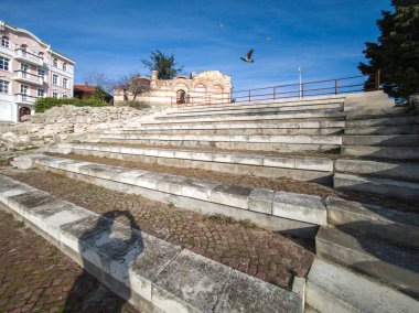 Bulgaristan 'ın Burgaz Bölgesi' nin Nessebar kentinin Büyüleyici Panoraması