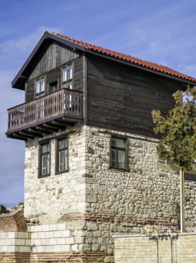 Bulgaristan 'ın Burgaz Bölgesi' nin Nessebar kentinin Büyüleyici Panoraması