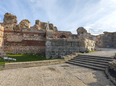 Bulgaristan 'ın Burgaz Bölgesi' nin Nessebar kentinin Büyüleyici Panoraması