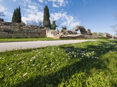 Ruins of Roman fortifications in ancient city of Diocletianopolis, town of Hisarya, Plovdiv Region, Bulgaria