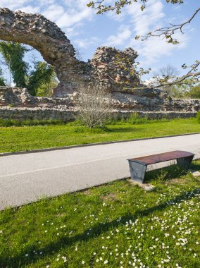 Ruins of Roman fortifications in ancient city of Diocletianopolis, town of Hisarya, Plovdiv Region, Bulgaria