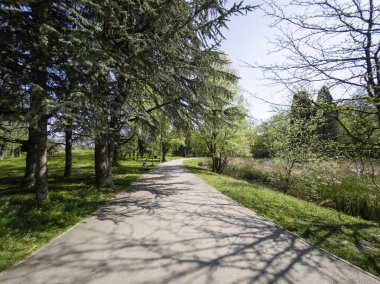 Bulgaristan 'ın Sofya kentindeki South Park' ın Muhteşem Bahar Panoraması