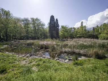 Bulgaristan 'ın Sofya kentindeki South Park' ın Muhteşem Bahar Panoraması