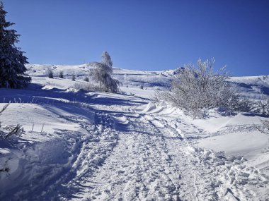 Bulgaristan 'ın Sofya Şehir Bölgesi, Vitosha Dağı' nın İnanılmaz Kış Panoraması