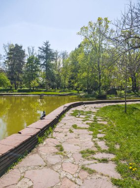 Bulgaristan 'ın Sofya kentindeki Borisova gradina (Boris Garden)' ın İnanılmaz Baharı
