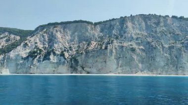 Lefkada, İyon Adaları, Yunanistan 'ın kıyı şeridinin inanılmaz panoramik manzarası