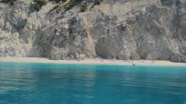 Lefkada, İyon Adaları, Yunanistan 'ın kıyı şeridinin inanılmaz panoramik manzarası