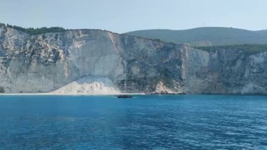 Lefkada, İyon Adaları, Yunanistan 'ın kıyı şeridinin inanılmaz panoramik manzarası