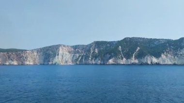 Lefkada, İyon Adaları, Yunanistan 'ın kıyı şeridinin inanılmaz panoramik manzarası