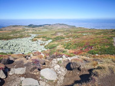 Bulgaristan 'ın Cherni Vrah zirvesi yakınlarındaki Vitosha Dağı' nın şaşırtıcı sonbahar manzarası