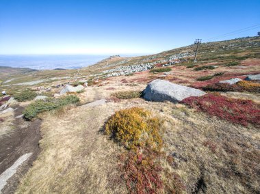 Bulgaristan 'ın Cherni Vrah zirvesi yakınlarındaki Vitosha Dağı' nın şaşırtıcı sonbahar manzarası