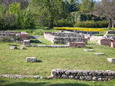 Ruins of Roman fortifications in ancient city of Diocletianopolis, town of Hisarya, Plovdiv Region, Bulgaria