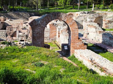 Ruins of Roman fortifications in ancient city of Diocletianopolis, town of Hisarya, Plovdiv Region, Bulgaria