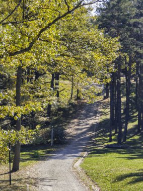 Bulgaristan 'ın başkenti Sofya' nın Belchin kasabası yakınlarındaki Çar Mali mezunu geç dönem Roma yerleşim bölgesinin sonbahar manzarası