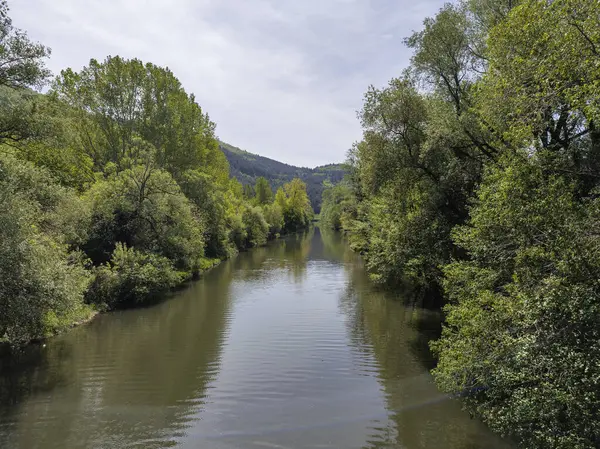 Bulgaristan 'ın başkenti Sofya' nın Pancharevo Gölü yakınlarındaki Iskar Nehri 'nin Bahar Manzarası