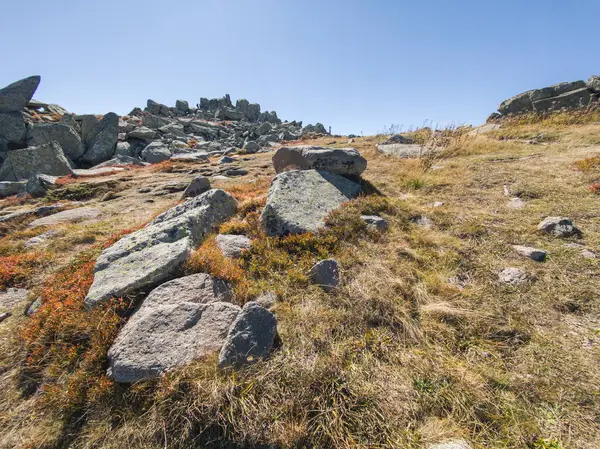Bulgaristan 'ın Cherni Vrah zirvesi yakınlarındaki Vitosha Dağı' nın şaşırtıcı sonbahar manzarası