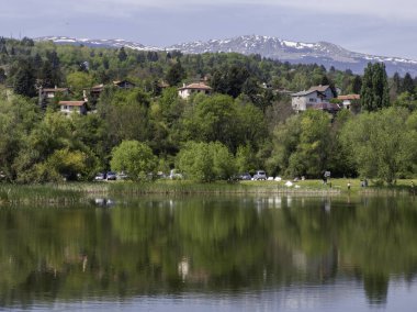 Pancharevo Gölü Bahar Manzarası, Sofya Şehir Bölgesi, Bulgaristan