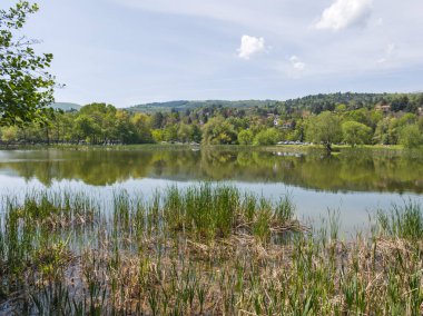 Pancharevo Gölü Bahar Manzarası, Sofya Şehir Bölgesi, Bulgaristan